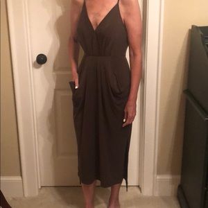 Beautiful olive green drape dress